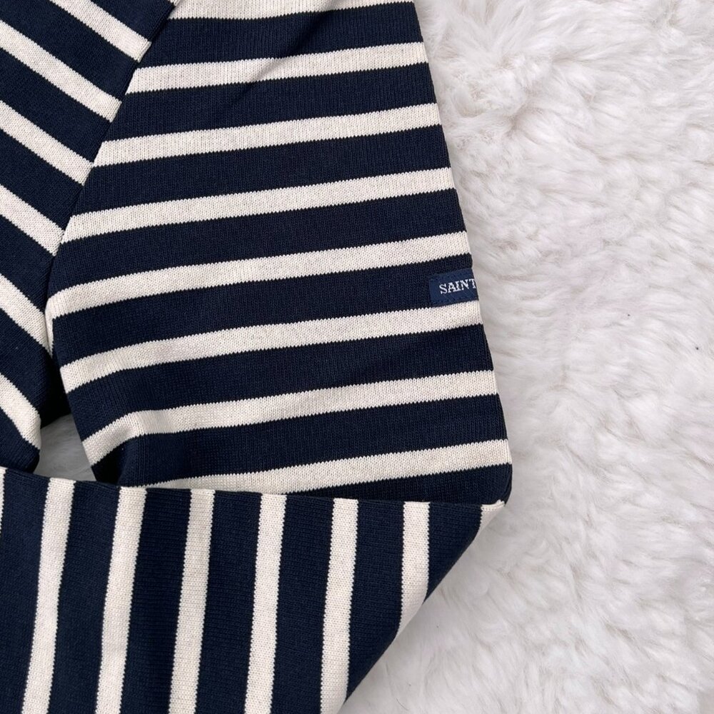 Saint James Navy and White Striped Long Sleeve Tee - Picture 4 of 4